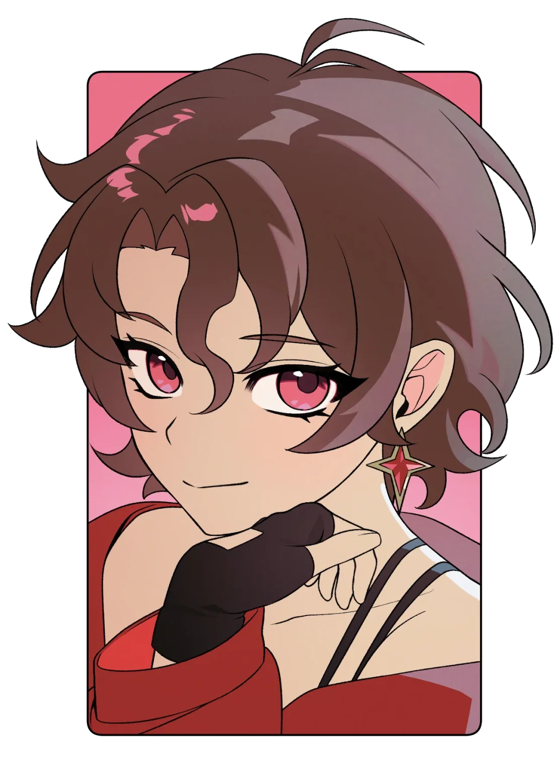 Portrait illustration of Ren with a red-star earring